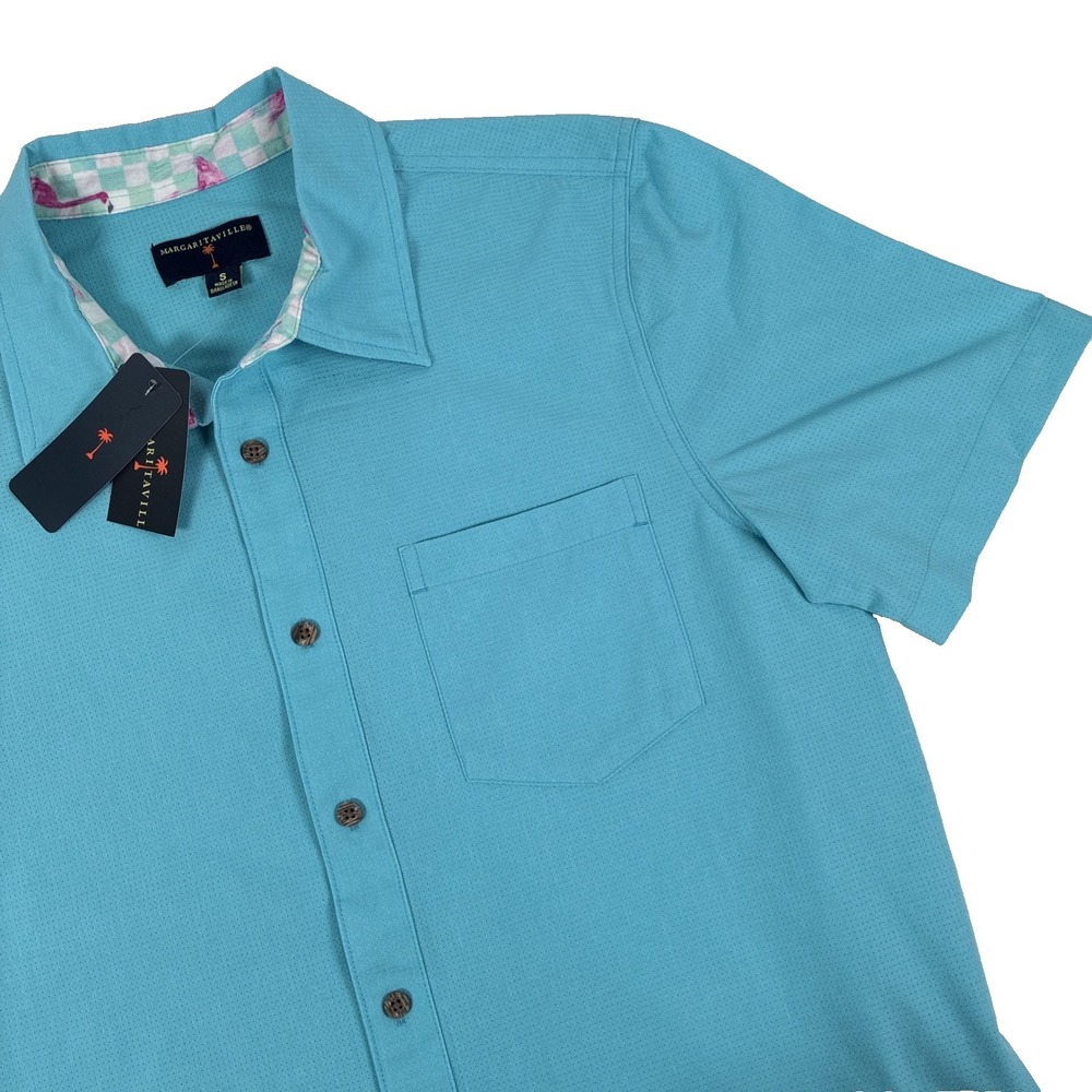 New Mens Margaritaville Short Sleeve Button Up Camp Shirt Size Small NWT